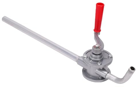Aramox Pompe à Huile à Manivelle Pompe à Tambour Manuelle en Alliage d'aluminium avec Tuyau pour Transfert d'Huile de Moteur et 'engrenage Universel pour Voitures Extracteur Manuel avec Kit de 8