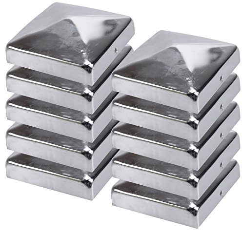 10x Pfostenkappen Pyramide Edelstahl 91 x 91 mm