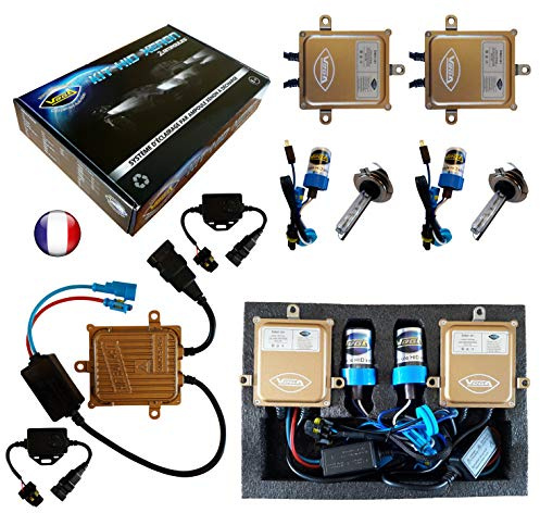 Vega® HID Xenon-Set, französische Marke Vega® H7, 6000 K, 55 W, Canbus, fehlerfrei, ODB, 2 Leuchtmittel mit Metallsockel
