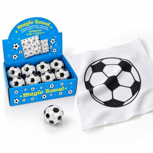 8er Set Magisches Zauber-Handtuch mit Fußball Motiv Waschlappen Kinder-Geburtstag Mitgebsel Geschenk-Idee Party Gewinn Spiel Give-aways Goodies (8er Set)