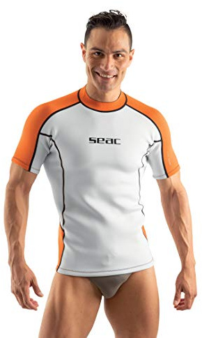 Seac Fit kort, 2 mm neopren kortärmad skjorta idealisk som dykundertröja eller utslagsskydd för simning och surfing