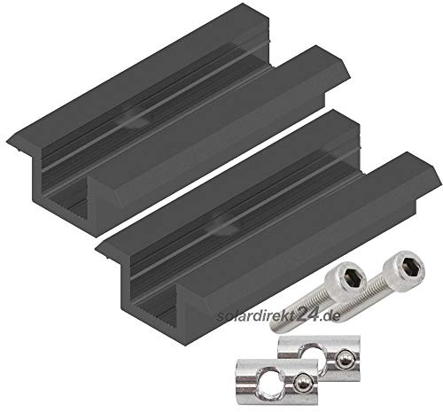 2er-Set Mittelklemme für 30-50 mm Module schwarz inkl. 40mm Schrauben - 0% MwSt