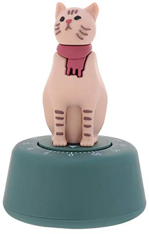 TOYANDONA Mechanischer Timer Katze Küchentimer 1-60 Minuten Countdown Timer Wecker Eieruhr Kochwerkzeug für Kinder Lernen Sport Übungen Kochen Party Deko Grün
