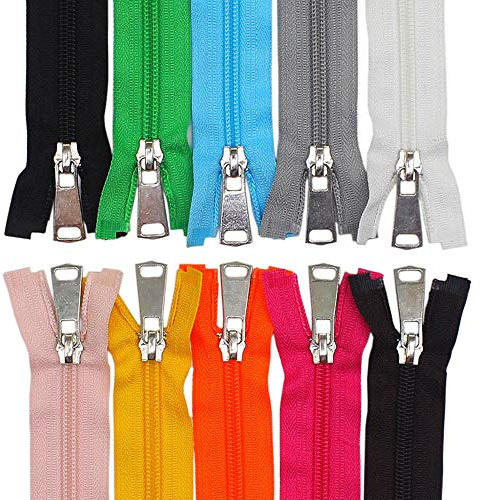 MebuZip 10 Stück 70 cm Reißverschluss Nylon 5mm teilbar Nylon-Reißverschluss Reißverschlüsse für Jacken (70 cm)