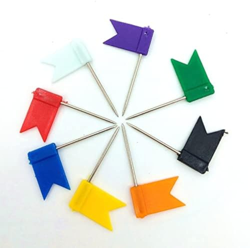 Egurs Markierungsfähnchen 100 Stück Flagge Pinnadeln Map Push Pins für Landkarten,Weltkarte,Reisekarte Pinnwand und Bulletin