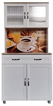 HTI living Küchenbuffet 1 Schublade Blanca Bistro Küchenschrank Hochschrank Weiß