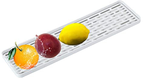 Xiang Ru Scolapiatti con vassoio antigoccia, tappetino per scolare, vassoio per gocce d'acqua per tazza di frutta, utensili da cucina, accessori per il bagno, stuoia per asciugatura