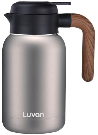 Thermoskanne, Thermoskanne, 2,0 l, Stahl 316, rostfrei, Doppel-Wall-Isolierung mit Vakuum, Isolierung für 12 Stunden und 24 Stunden Kälte, Thermokaraffe für Tee, Wasser, Kaffee, Getränke