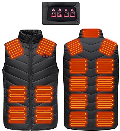 Fafeicy Chaleco Calefactable Ligero para Hombre, Chaleco Calefactor Eléctrico Recargable Inteligente, Chaleco Calefactor Eléctrico Unisex a Prueba de Agua (5XL)