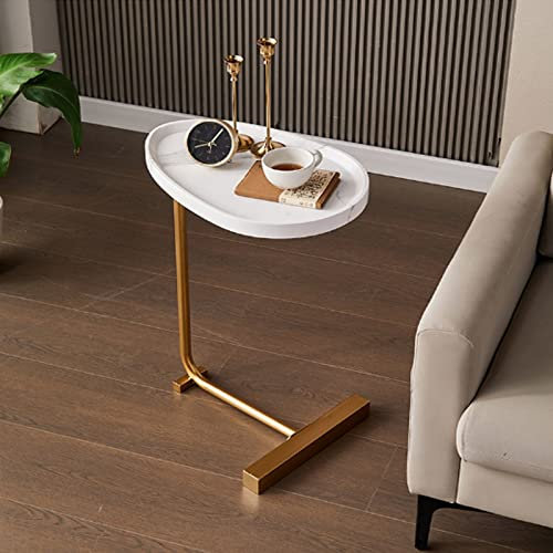 Sofatisch Beistelltisch Kaffeetisch Laptoptisch Betttisch Pflegetisch Mit Goldenem//Schwarz Metallgestell Sofatisch Für Büro, Küche, Wohnzimmer, Leicht Zu Reinigen ( Color : Gold-F , Size : 45*30*70cm