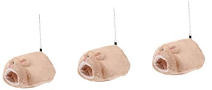 Mipcase 3stücke Hamster Hängematte Aus Plüsch Cartoon-bären-Design Warmes Schlafsack Für Kleine Tiere Abnehmbares Innenpolster Sicherer Rückzugsort Für Hamster Ratten Und
