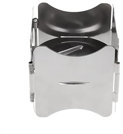 barenx Estufa de combustible sólido portátil para exteriores, compacta, plegable, con soporte para ollas
