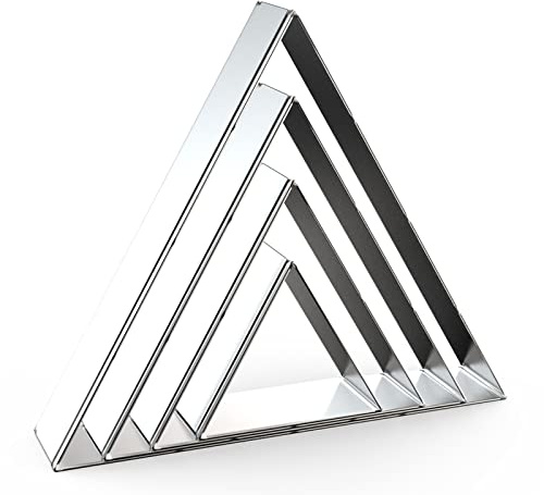 Equilateral Triangle Cookie Cutter Set Large - 5 Inch, 4 Inch, 3 Inch, 2 Inch - Geometric Frame Plaque Cookie Cutters Shapes Molds - Stainless Steel