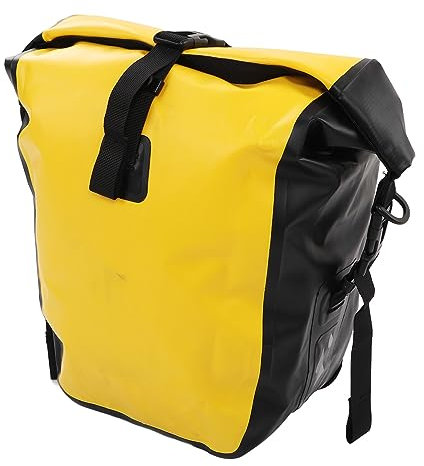 Tbest Fahrrad-Gepäckträgertasche, Große Kapazität, Motorrad-Rucksäcke, wasserdichte Fahrrad-Satteltasche für den Außenbereich, für Langstreckenfahrten, Radfahren, Gelb (25L
