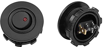 PNGKNYOCN Interrupteur à bascule rond rouge DC 12V 20A interrupteur à bascule 3 broches marche/arrêt pour voitures, motos, bateaux et autres équipements（2-Pack） (Red)