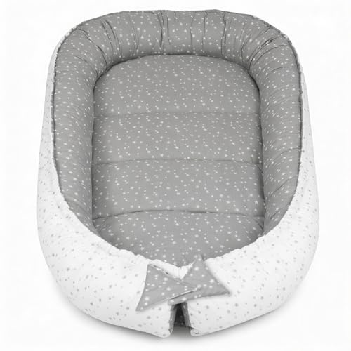 PaLulli Stellar, 120 x 60 cm, paracolpi XXL per bambini, 100% cotone, 2 lati, per lettino da viaggio, per neonati e neonati
