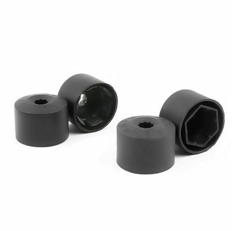 IXUMCSYL 20 Stück 17 mm Schwarze Auto-Radnabenschraube, diebstahlsichere Auto-Bolzen-Mutter-Kappen-Kappe 1K06011739B9 mit Demontagewerkzeug