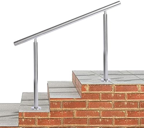 Garden Grab Rail Outdoor Stair Railing Fits 2 or 3 Steps，Adjustable Angle Transitional Hand Railings Metal Stainless Steel Handrail for Decking Terrace Balcony ( Color : Height 95cm , Size : 90cm/35in