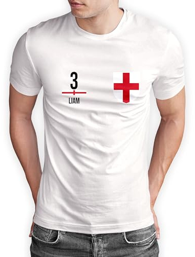 True Statements England T-Shirt „WM 2026“ England Trikot Fußball Shirt Herren Damen Unisex Weltmeisterschaft - personalisiert mit Zahl & Namen - Fanartikel Fan-Outfit - Größen S - 5XL