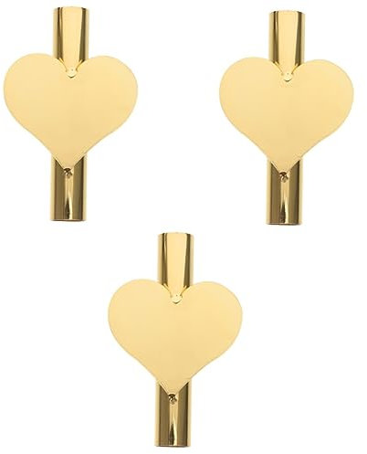3st Wandvase Nordisches Mini-vasen Botanisches Herzvase Künstliche Blumenhalterröhre Pflanzendekorationen Wandblumenhalter Hängende Vasen Herz Eisen Golden