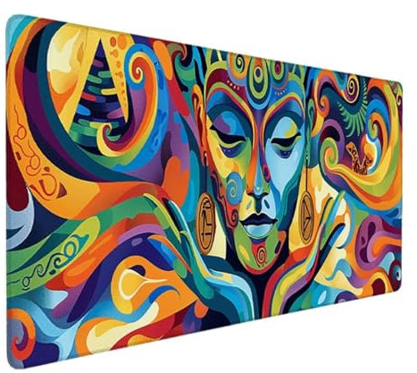 Tapis de Souris de Jeu, Tapis de Souris 900x400, Grand Tapis de Bureau sous Main Bureau avec Base en Caoutchouc antidérapante pour Gamer, Cadeau Tapis de Souris Ergonomique Violet (Dessin Animé) 1-O