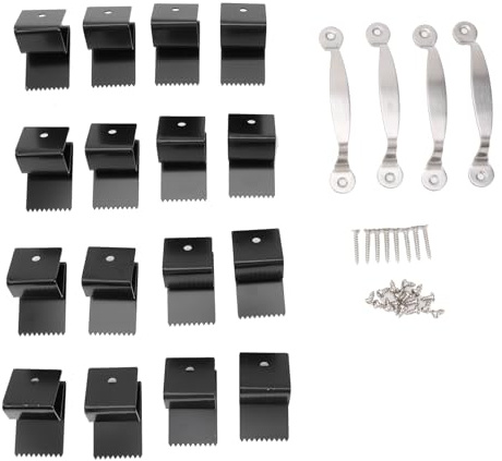 Paquete de 6 Clips para Ventanas de Huracán, Clips de Acero Inoxidable para Tableros de Huracán con Manijas de Puerta y Tornillos para Ventanas de Madera Contrachapada de 1/2