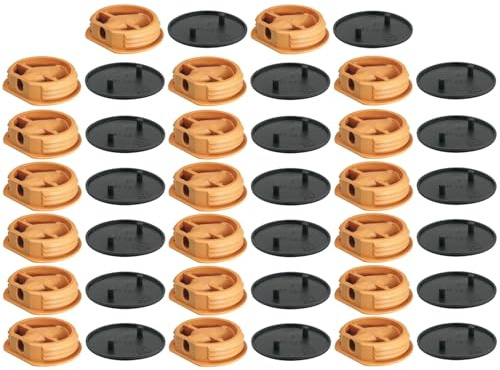 cyclingcolors 20x Ferrure d'assemblage beige avec cache en plastique idéal caravane bateaux vans camping-cars camions aménagés Connecteur Fixation Meuble Cuisine, capuchon rond gris foncé RAL 8019