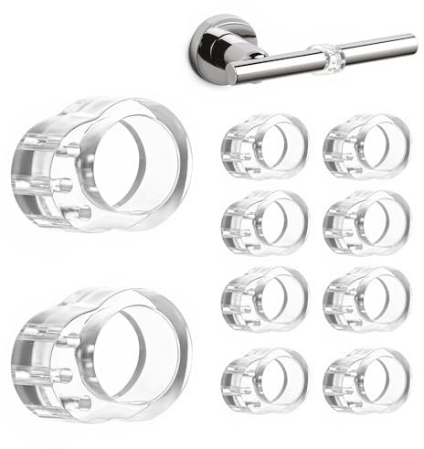 Flearitzo 10 Pezzi Fermaporte per maniglie - Fermaporte per maniglie in PVC - Silicone Anti Protettori - 17 mm Apertura - Protezione Per Porte e Finestre - Paraspigoli Per Porta