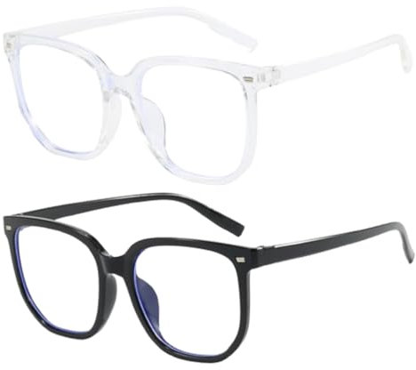 JchEnye Occhiali Anti Luce Blu, 2Pcs Occhiali da Lettura per Uomo e Donna, Occhiali per Pc con Blocco della Luce Blu, Anti Luce Blu Lenti Antiriflesso per Leggero Comodo Lettori