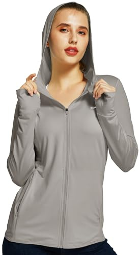 WILLIT Veste de course pour femme - Manches longues - Protection solaire - Sweat à capuche UV - T-shirts UV - T-shirt de course UPF 50 - Veste légère - Yoga - Fitness - Sport - Randonnée - Avec poches