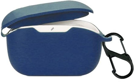 Case for JBL Wave Buds 2 with Carabiner,Anti-Scratch Premium Soft Silicone Full Protective Case,Shockproof Ultra Slim Headphone Protective Case for JBL Wave Buds 2,Blue