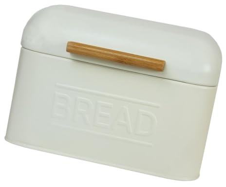 perfk Scatola per Il Pane in Ferro, portapane da bancone retrò Multiuso per Pasticceria da banco per panetteria agricola, Bianco Avorio