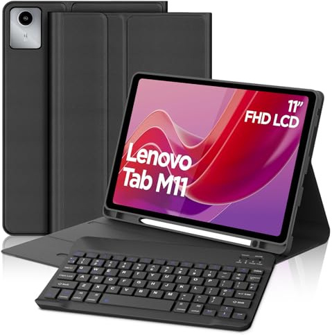FOGARI Keyboard Case for Lenovo Tab M11 11 inch 2024 (TB330FU/TB330XU) | UK Layout Bluetooth Detachable Keyboard Case for Lenovo Tab M11 Tablet, Black