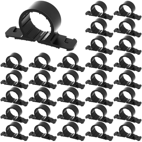 Briwooody 50 Pack 1 Inch Pipe Supports Suspension Clamp Pipe Clamps Pex Clamps for Pex, Copper, CPVC(Black)