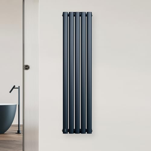 blumfeldt - Radiatore da Parete, 620W, Acciaio Verniciato a Polvere, Doppio Strato, Facile Installazione con Connessioni Centrali da ½'', per Bagni, Soggiorni & Uffici, 120x30 cm, Antracite