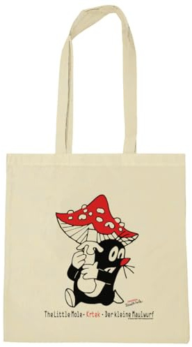 Logoshirt® Krtek Der kleine Maulwurf Baumwolltasche 38x42 cm | Der kleine Maulwurf - original, süßes Cartoon-Motiv für Maulwurf-Fans, bedruckt, lange Henkel, ideal für Alltag und Einkauf