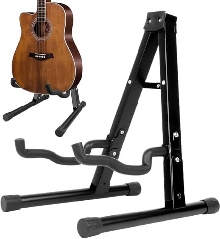 Gitarrenständer - Verstellbarer Gitarrenständer aus Metall | Portable A-Frame-Gitarrenständer für Akustikgitarre | Gitarrenständer Zusammenklappbarer Ständer für Akustische,Klassische,Elektrische