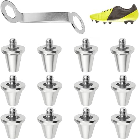12 Stück Schraubstollen Fussball Ersatzstollen 2 Größen, 11mm, 13mm mit Stollenschlüssel Fußballschu,Schraubstollen Mit Schraubenschlüssel,Schraubstollen Fussbal,Fußballschuh Spikes schraubstollen.