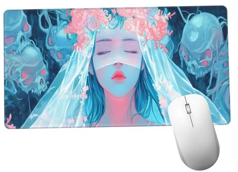 Azul Alfombrilla Ratón 700x400x3mm Alfombrilla Raton XXL Grande con Base de Goma Antideslizante, Lavable, Accesorios Gaming Hada, Ordenador Gamer Regalos, Mouse Pad Gaming Mejora La Velocida Y1402