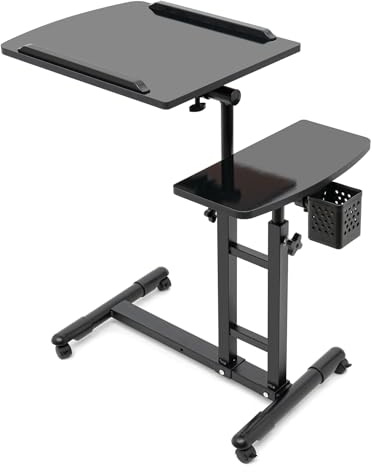 TouSuaRSi Tattoo Workstation Portable Tattoo Table Adjustable Height and Tilt Angle Tattoo Tray Mobile Rolling Tray Accessories Desk Table Studio Equipment