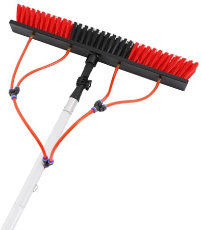 YUNRUX Fensterreiniger Set 10m Wasserversorgung Fensterputzer mit Teleskopstange Fensterwischer mit 4 Wasserabscheider Teleskop Fensterwischer Abzieher Set für Photovoltaik-Paneelen 55cm Bürstenkopf