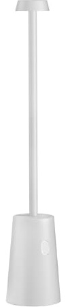 SHOT BOTLIGHTING TAG Lampada da Tavolo LED Ricaricabile con Touch Dimmer|Autonomia25h|Ricarica USB con Base di Ricarica|IP54 per Interni ed Esterni |Design Originale in Alluminio (BIANCO)