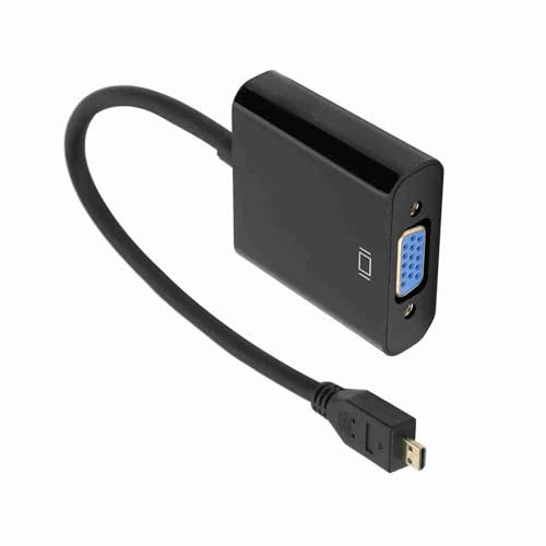 Aramox Mini Hdmi Vga Adaptateur Vidéo Micro à VGA, Interférence du Signal, Support 1080p, Prise 24K, Alimentation, Fiche et Lecture, stabilité Améliorée, pour 4B avec Prise (#1)
