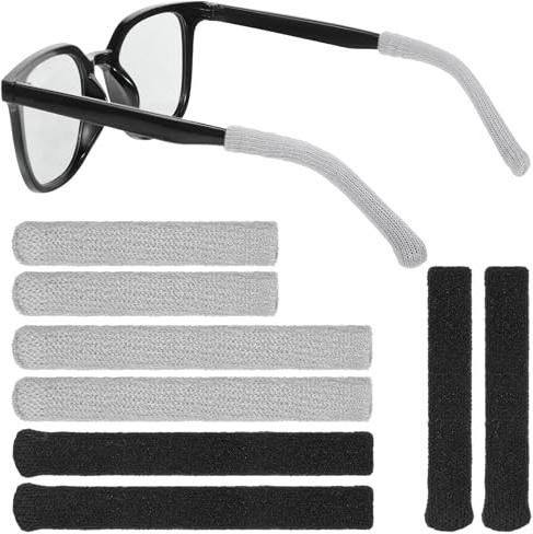 Yuomeaz Glasses Ear Cushions 4 Pairs, Soft Glass Arm Covers, Anti-Slip Ear Grips Temple Tips Sleeves for Men Women Work Travel Daily Home