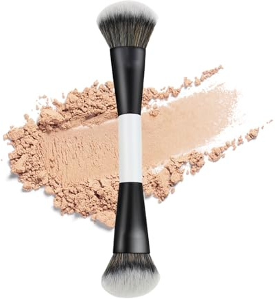 Brocha de maquillaje de doble punta con cerdas densas, para mezclar base líquida, colorete, contorno, corrector, polvo, mujeres,