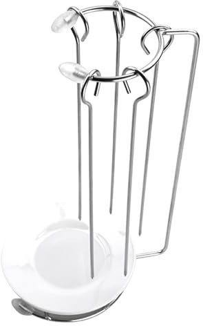 Générique Support de Barbecue Suspendu en Acier Inoxydable 5 Broches pour Grillades, Porte-brochettes Portable pour Cuisson en Extérieur, Accessoires Barbecue Camping et Jardin, Ustensile