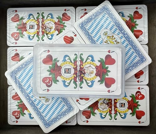 KENDi GAMES Schafkopf Spielkarten – 10er Sparpack | Bayerisches Bild | 36 Blatt | Tradition trifft Qualität | Prunkvolle Bayerische Löwenrückseite