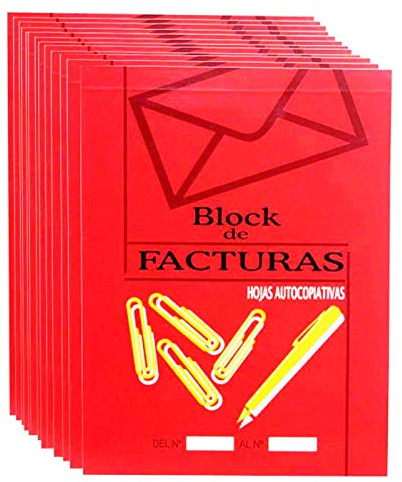 Pack da 10 blocchi di fatture con fogli in carta carbone, formato A6