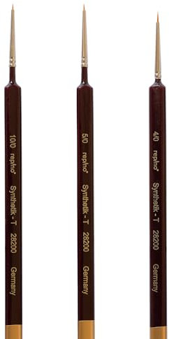Repino Pinsel Set Künstlerpinsel Pinselset - fein - sehr dünn - Grösse 10/0, 5/0, 4/0