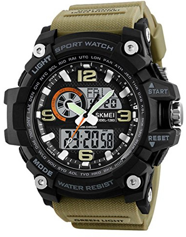 MASTOP LED Watch Fashion Sports Waterproof Digital Watch Men's and Women's Bracelet Watch (Black)